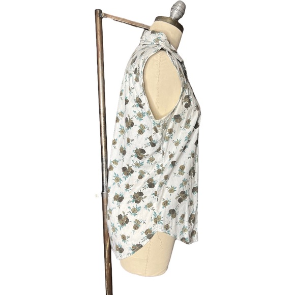 Vintage 90s Chic Floral Sleeveless Button Down size M - Picture 3 of 15